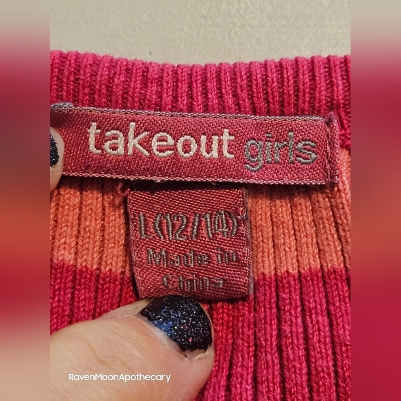 Takeout Girls Pink Sweater 10/12 - Picture 4 of 5